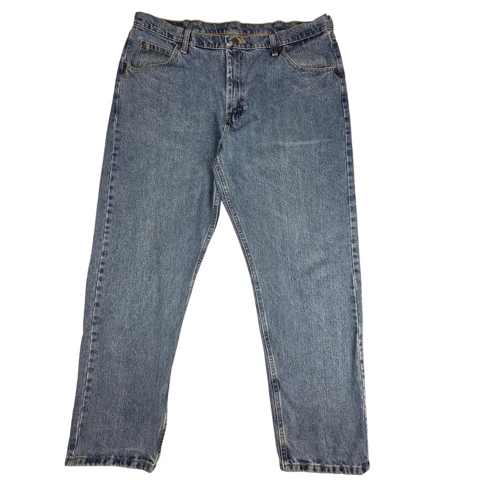 Wrangler Premium Quality Mens Jeans 38x32 Blue Denim Comfort Fit Workwear Rugged